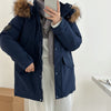 Mid-length Hooded Loose All-matching Thickened Cotton-padded Coat