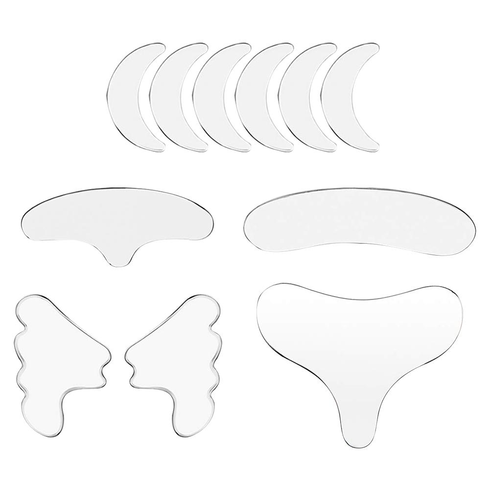 11PCS Reusable Silicone Anti Wrinkle Facial Pad Face Neck Eye Sticker
