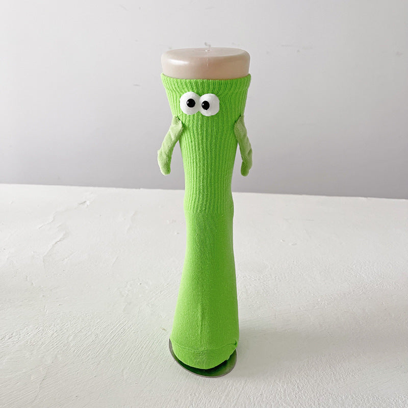 Cute Magnet Bunching Socks Women's Solid Color