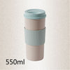 Reusable Coffee Tea Cup Random Color Wheat Straw Mug Coffee Cup with Lid Home Outdoor Water Bottle Travel Insulated Cup