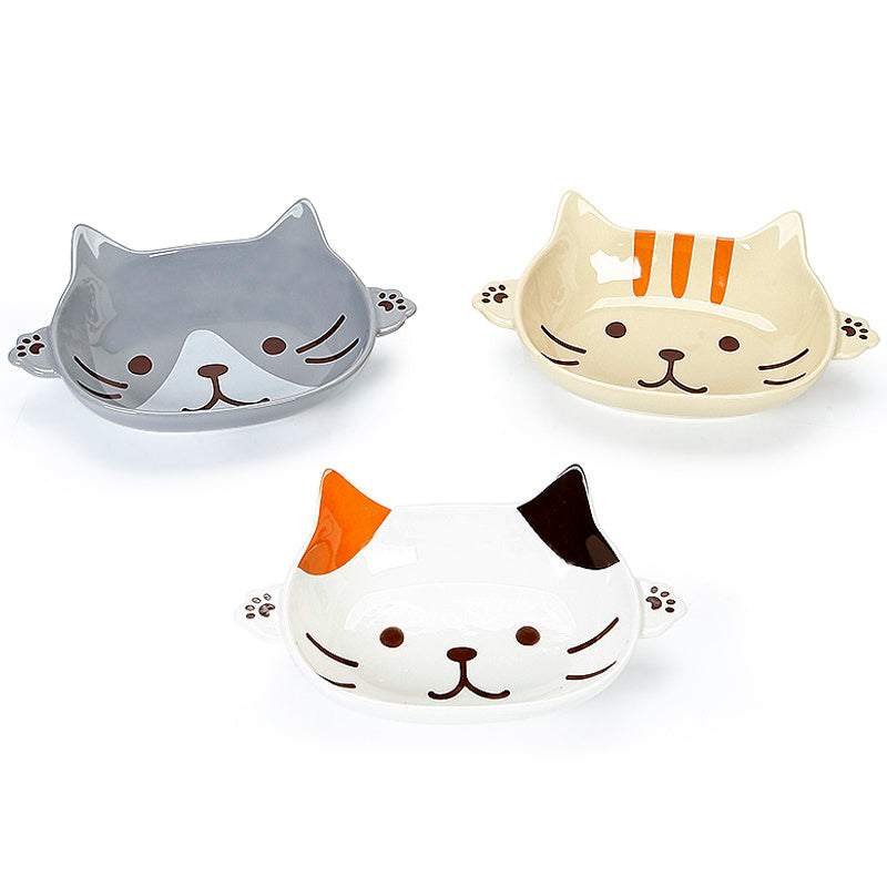Japanese-style Three-dimensional Ceramic Cat's Claw Double-ear Deep Plate