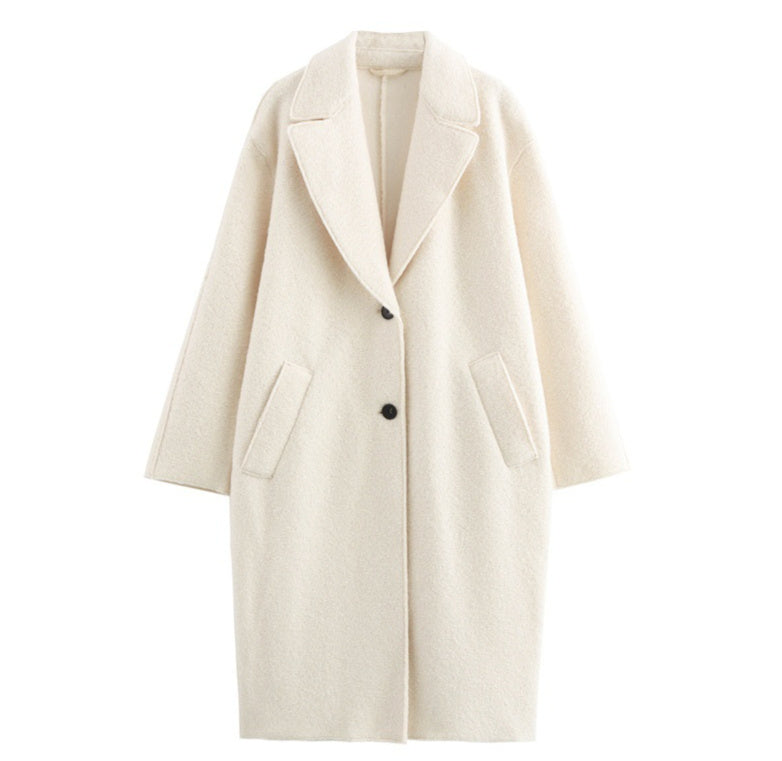 Women's Elegant Commuter Lapel Single-breasted Wool Coat