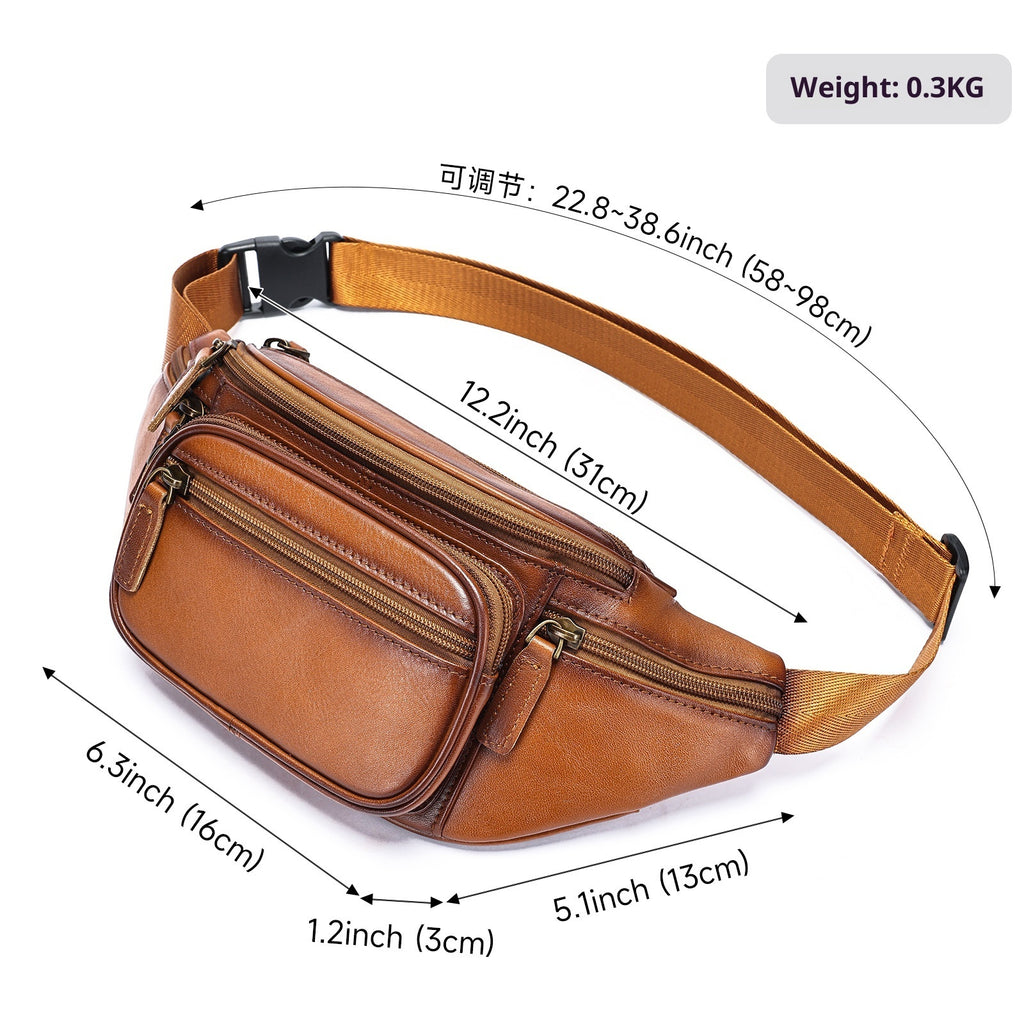 Leather Personality Fashion Men's Chest Bag