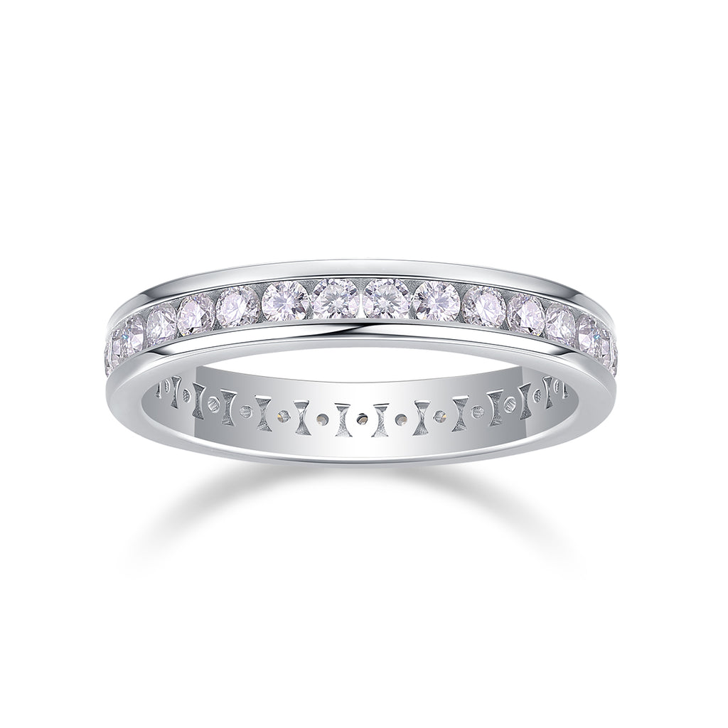 Fashionable Star Ring - Set With Top-quality Moissanite S925 Silver And Platinum-plated Diamond Wedding Ring. The Ring Can Be Inspected With A Diamond Pen