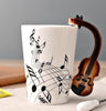 Coffee cup with music notes in the form of saxophone handle ceramic porcelain cup of tea milk method