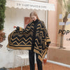 Fashionable With Side-slit Shawl Cape Herringbone Wave Scarf Shawl Suitable For Chinese
