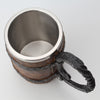 Simulation Wooden Barrel Double-layer Beer Creative Personality Resin Stainless Steel Liner Drinking Cup