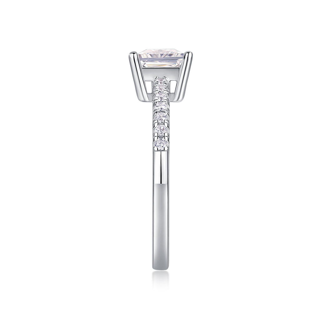 Passion - A Wedding Ring Set With Top-quality Moissanite S925 Silver And Platinum-plated Diamond Can Be Inspected With A Diamond Pen