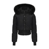Women's Hooded Large Fur Collar Short Cotton Jacket