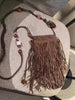Drawstring Beaded Tassel Deerskin Velvet Crossbody Bag