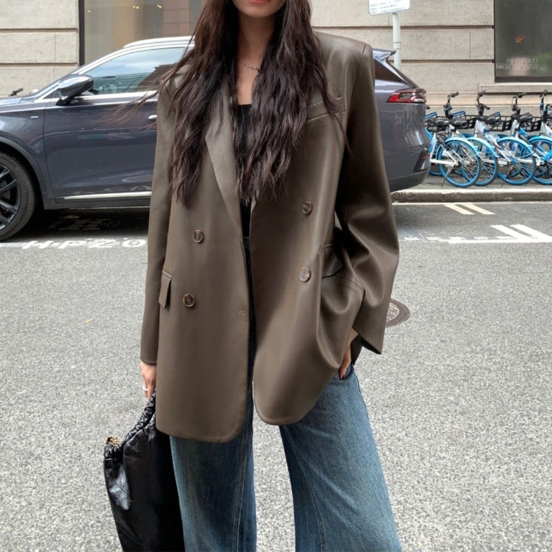 High-end Loose Casual Black Stylish Coat