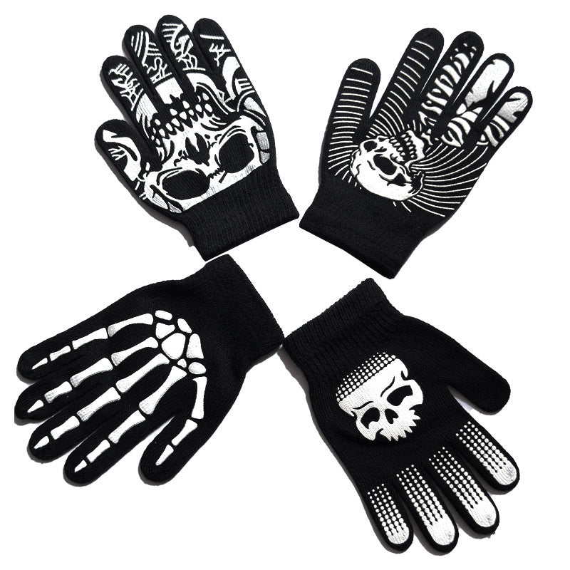 Halloween Skull Luminous Riding Non-slip Gloves