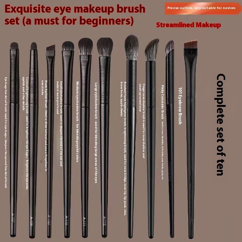 13 Black Brushed Eye Brush Makeup Tools Eye Makeup Brush Leather Ba - Eshtree