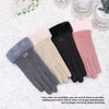 Women's Winter Riding Warm Velvet Padded Thickened Touch Screen Gloves
