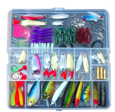 132 Pcs Fishing Lures Set Mixed Minnow Hooks Fish Lure Kit In Box Artificial Bait Fishing - Eshtree