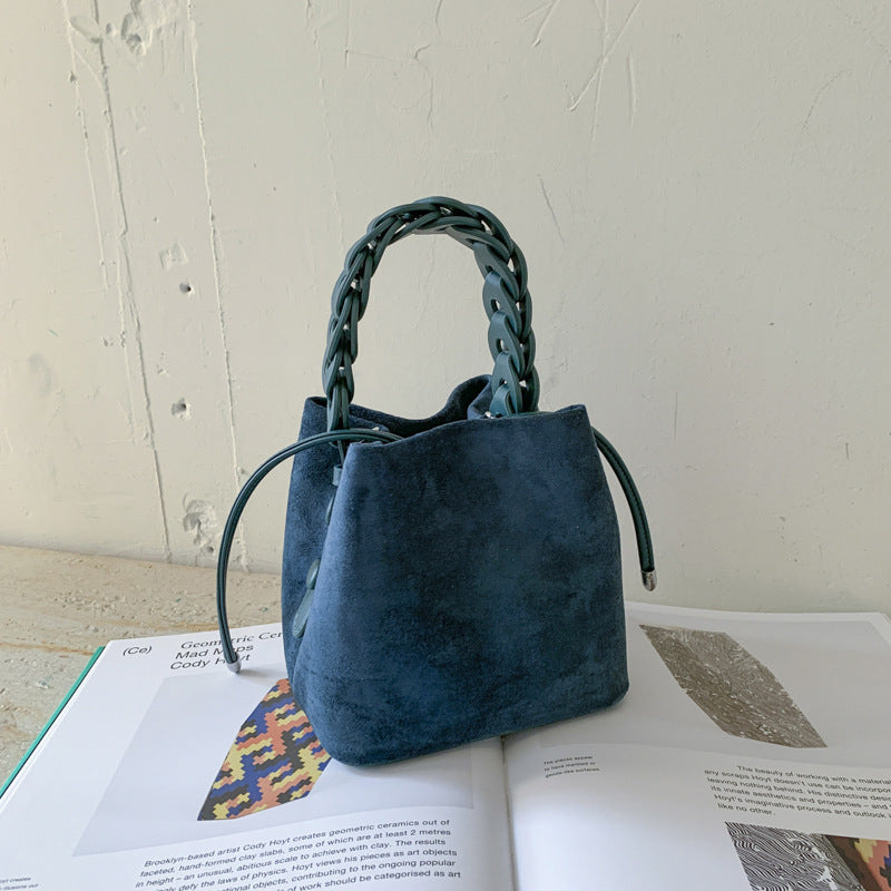 Korean Ins Matte Stitching Premium Affordable Luxury Fashion Suede Crossbody Bag