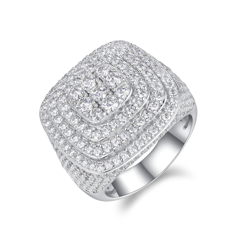 The Legendary King - Men's Ring, Diamond Ring And Wedding Ring Set With Top-quality Moissanite S925 Silver And Platinum-plated. The Ring Can Be Inspected With A Diamond Pen