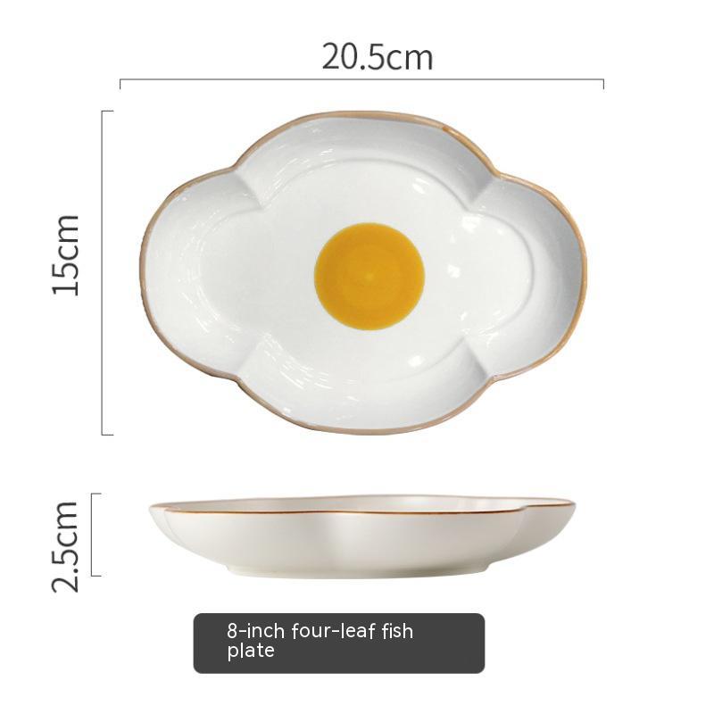 Simple SUNFLOWER Ceramic Poached Egg Household Creative Tableware