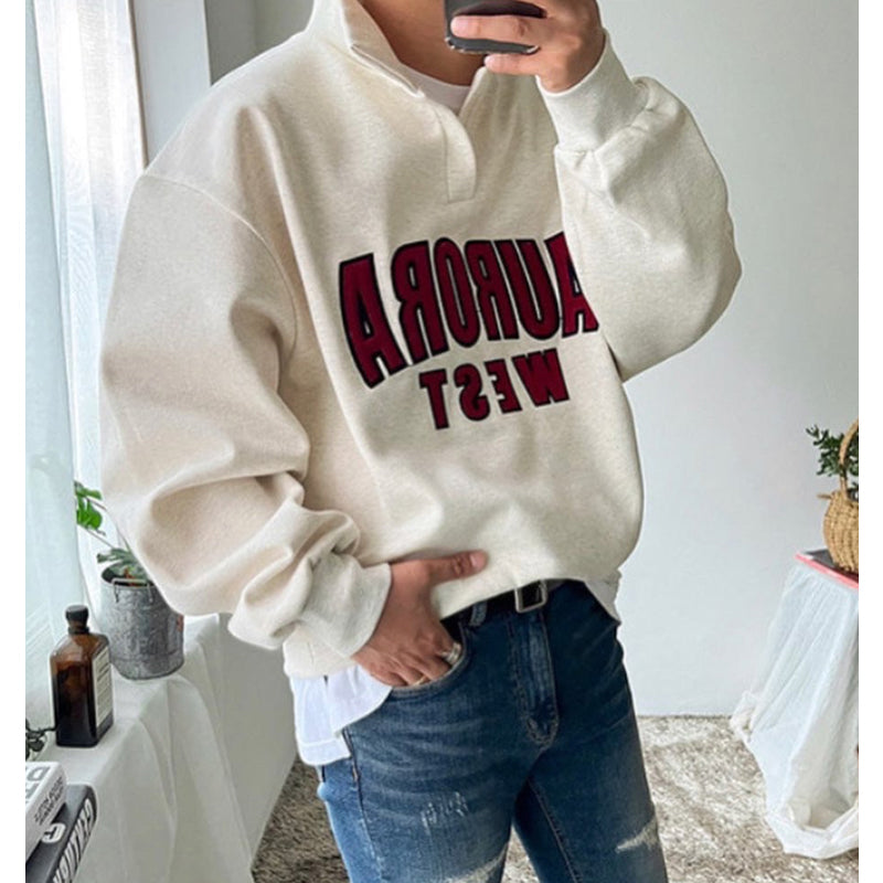 Men's Spring Lapel Hoodie Korean-style Loose-fit