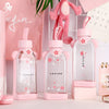 Flat Bottle Silicone Jacket Glass Glass Flower Cute Girl Heart Glass