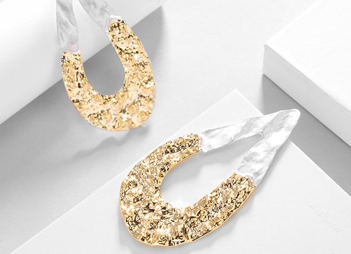 European and American personality exaggerated alloy beat earrings