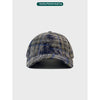 Plaid Retro Washed Baseball Cap For Women