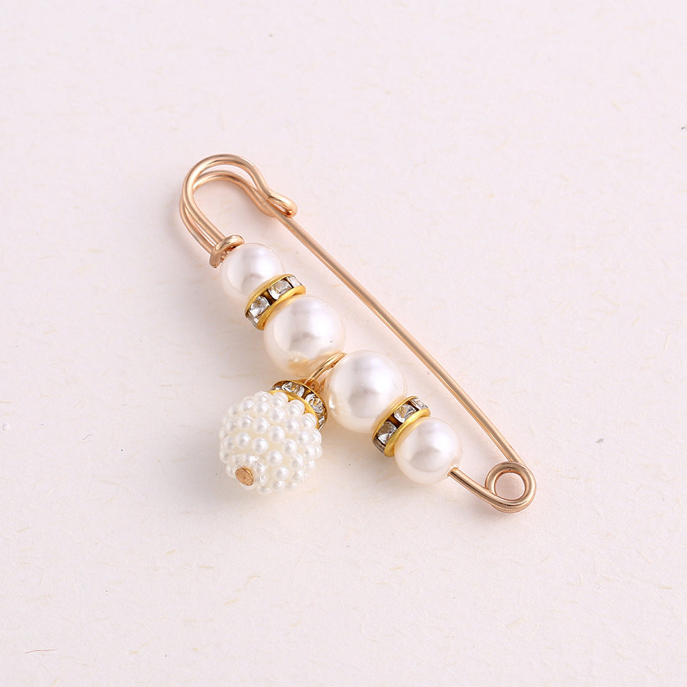 Cross-border Pearl Waist Of Trousers Pin Fixed Clothes Skirt Brooch Belt Buckle