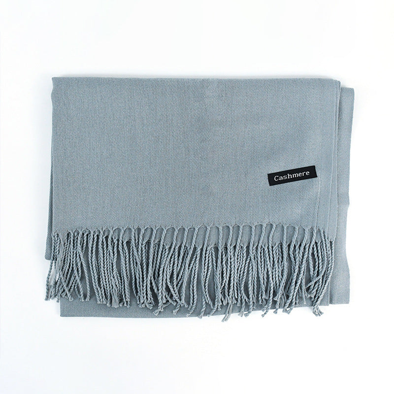 Women's Solid Color Scarf Tassel Scarf