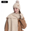 Velvet Cold Protection Wool Keep Warm Sleeve Cap Scarf Gloves Set