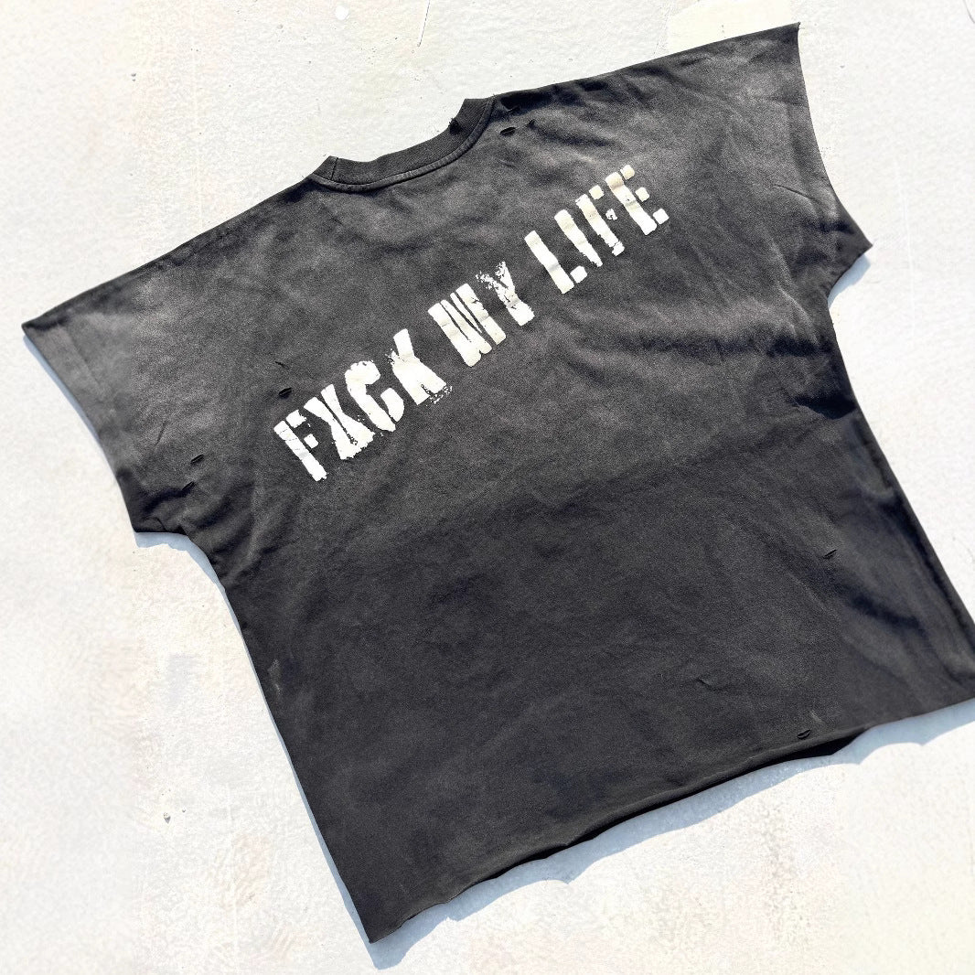 Punk Art Pattern Crewneck Short-sleeve Pullover