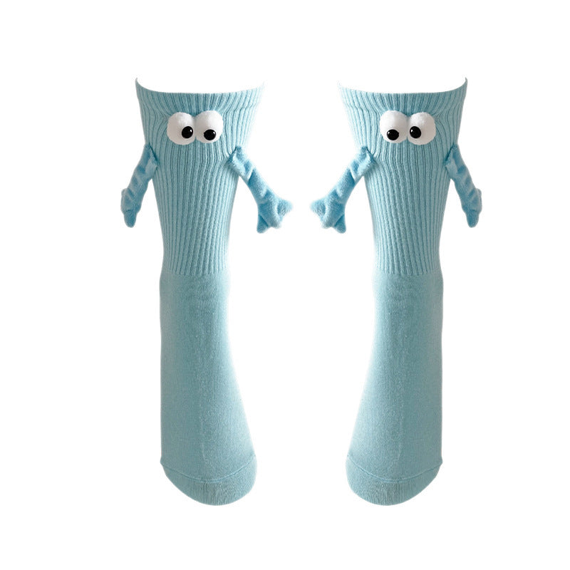 Cute Magnet Bunching Socks Women's Solid Color