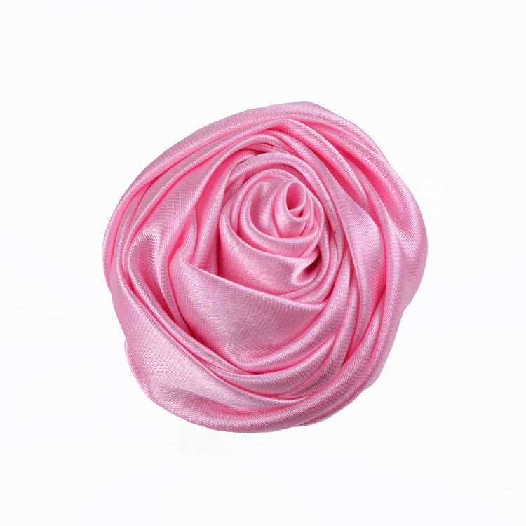 Rose Three-dimensional Bud Satin Fabric Flower Corsage Bridal Bouquet Ornament Accessories