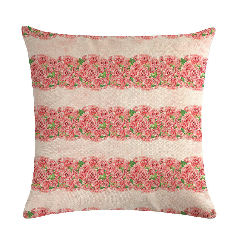 Floral Cushion Cover Cotton Linen Pillowcase