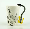 Creative Music Violin Style Guitar Ceramic Mug Coffee Tea Milk Stave Cups With Handle Coffee Mug Novelty Gifts