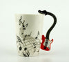 Creative Music Violin Style Guitar Ceramic Mug Coffee Tea Milk Stave Cups With Handle Coffee Mug Novelty Gifts