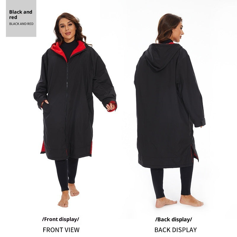 Surfing Diving Thickened Cape Windbreaker Outdoor Hot Spring Cold-proof Coat Bath Towel