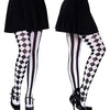 Halloween Magic Yin Yang Vertical Stripes Black And White Piano Plaid Trousers Pantyhose