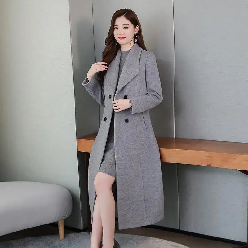 Woolen Coat Women's Lapel Slim Jacket