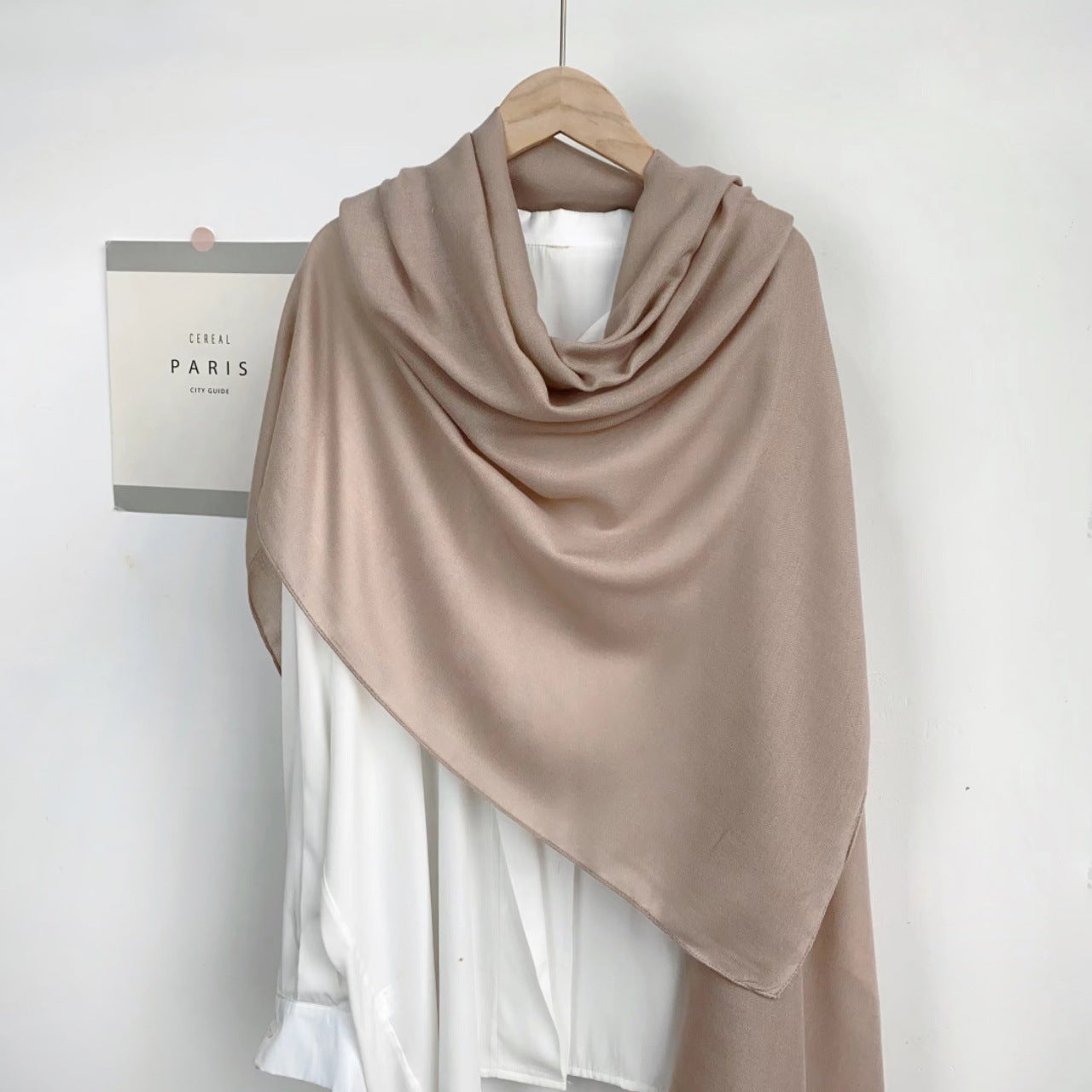 Monochrome Long Scarf Warm Shawl Solid Color Casual Scarf