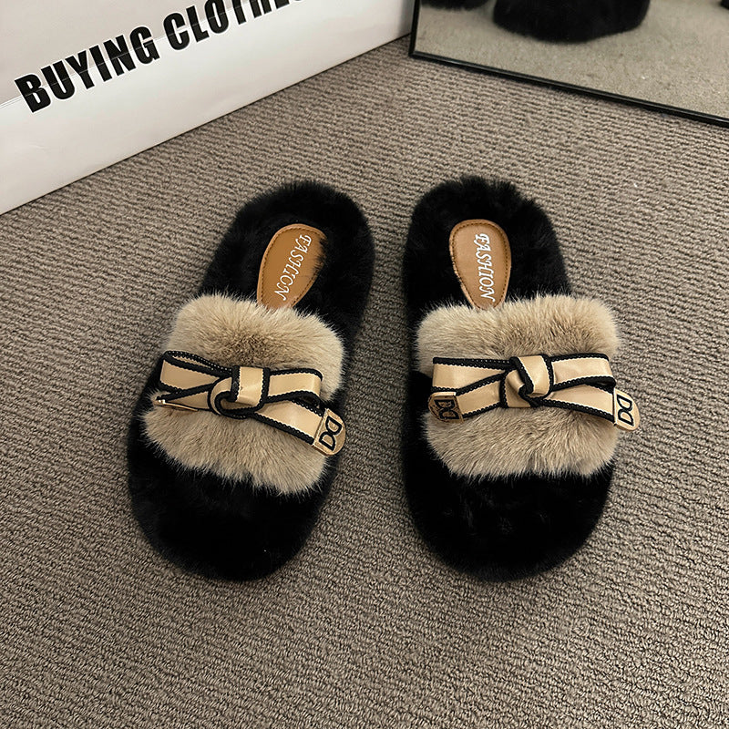 Versatile Furry Cotton Slippers For Womenperfect For Fall And Winter Wear