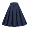 Solid Color A- Line Waist Fitted Umbrella Swing Mid-waist Large Swing All-matching Bubble Skirt