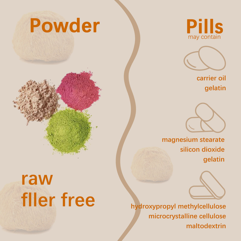 مسحوق فطر شعيرات الأسد العضوي من فود هيلث