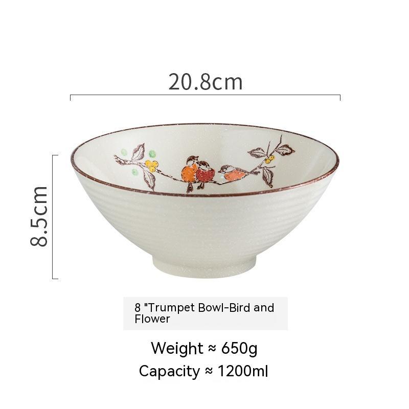 Creative Trumpet Bowl Ceramic Large Rain-hat Shaped Bowl