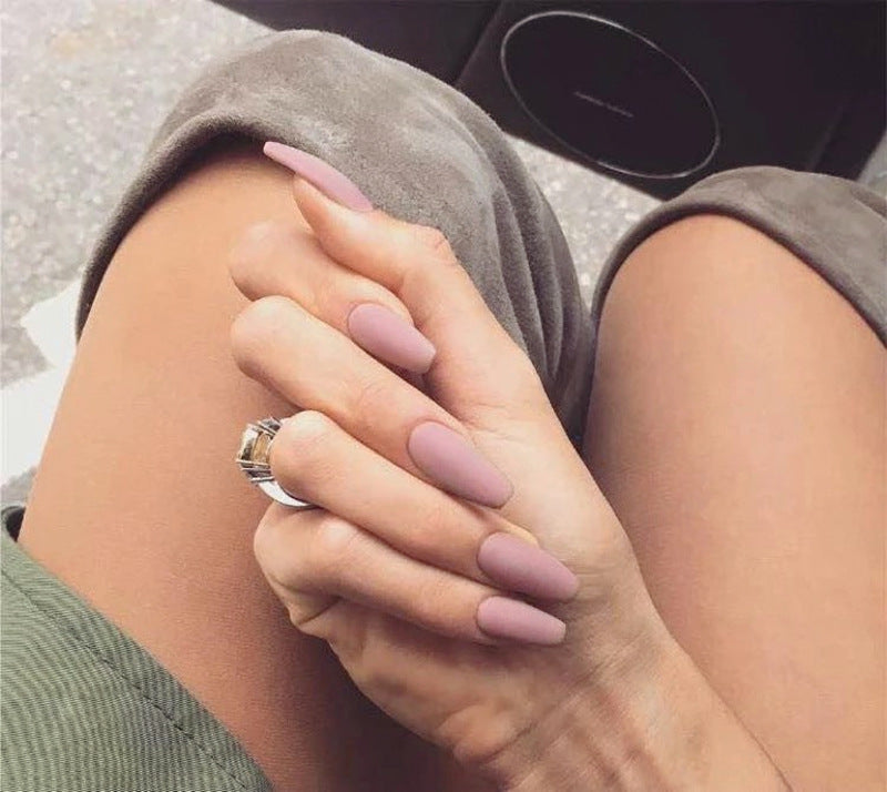 أظافر صناعية شبه منحرفة متجمدة، قسم طويل، فن تزيين الأظافر