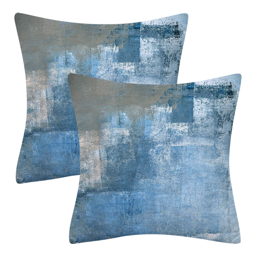 Modern Minimalist Blue Gray Abstract Decorative Cushion Sofa Cushion