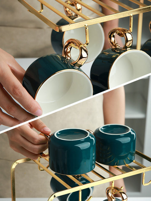 Coffee Cup And Saucer Set Ceramic Cup With Saucer And Spoon Cup Holder Set