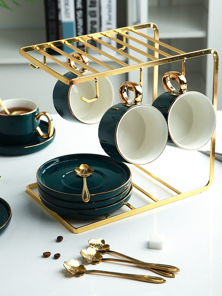 Coffee Cup And Saucer Set Ceramic Cup With Saucer And Spoon Cup Holder Set