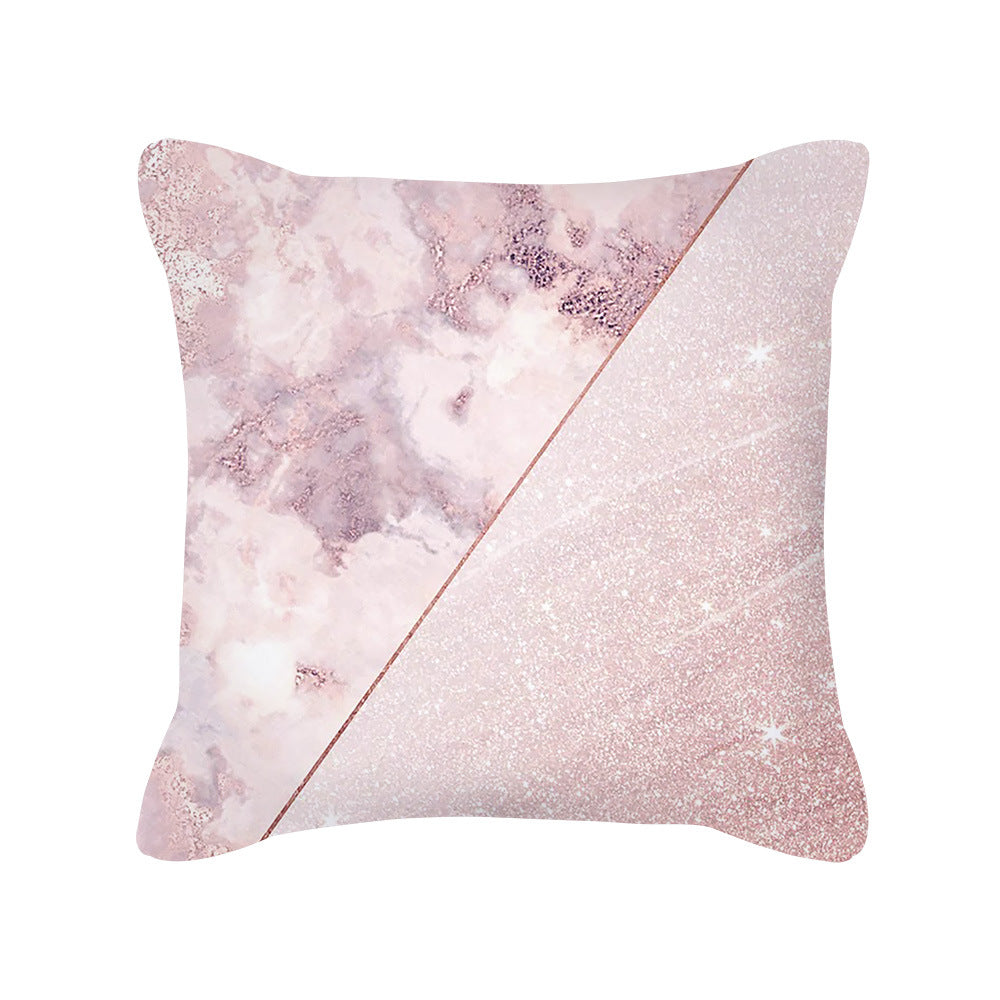 Nordic Style Rose Gold Pink Geometric Square Pillow Cushion Cover