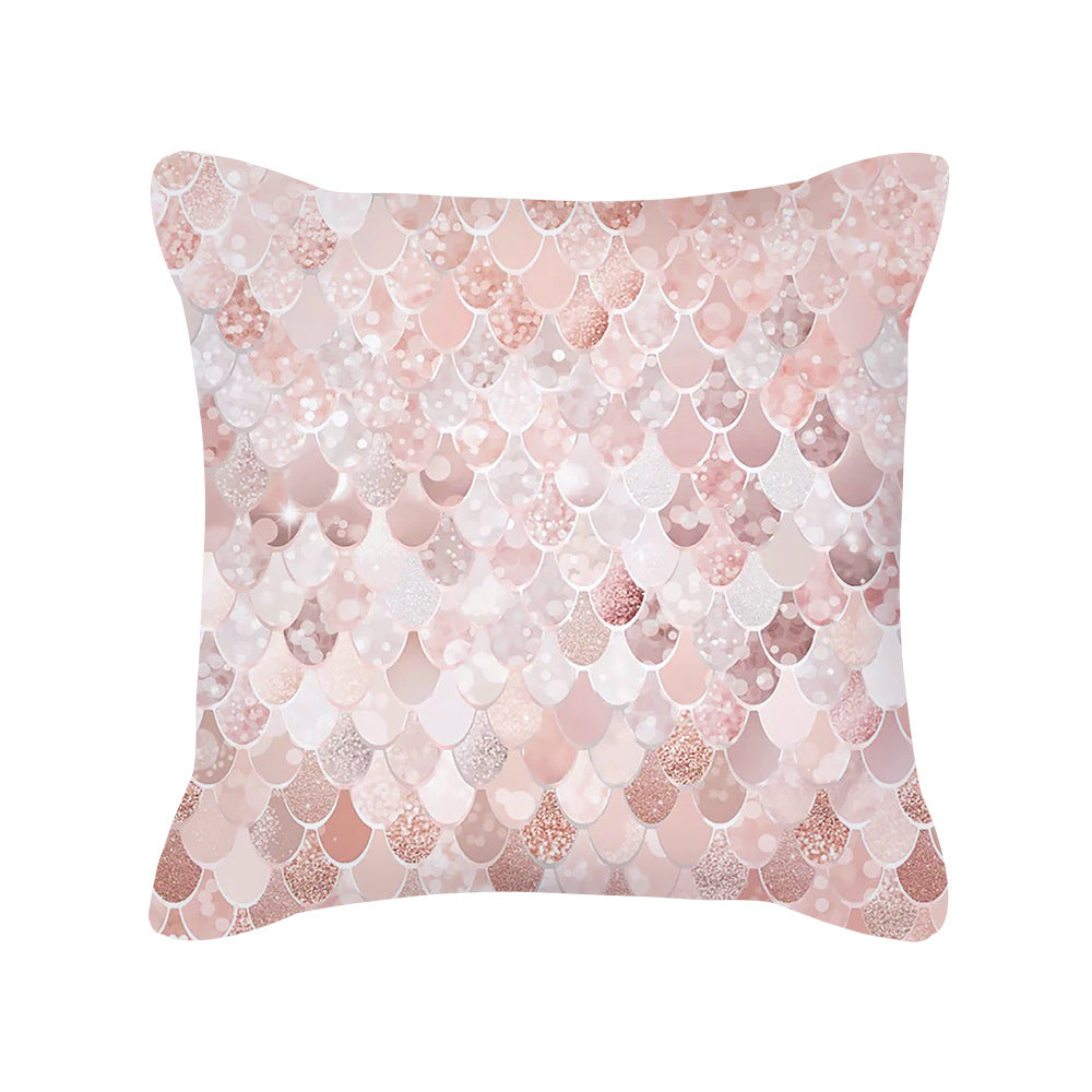 Nordic Style Rose Gold Pink Geometric Square Pillow Cushion Cover
