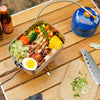 Outdoor Bento Box With Bamboo And Wood Cutting Board Lid